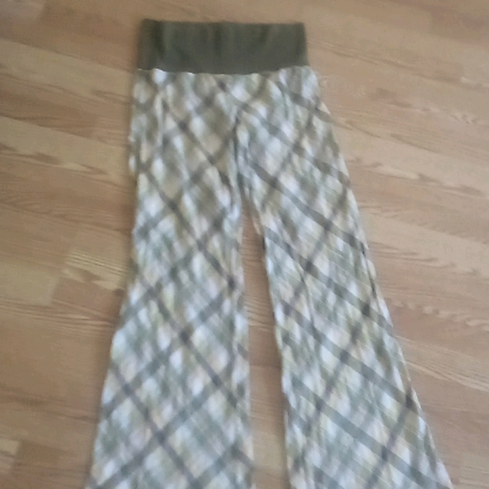 Roxy wide leg plaid pants